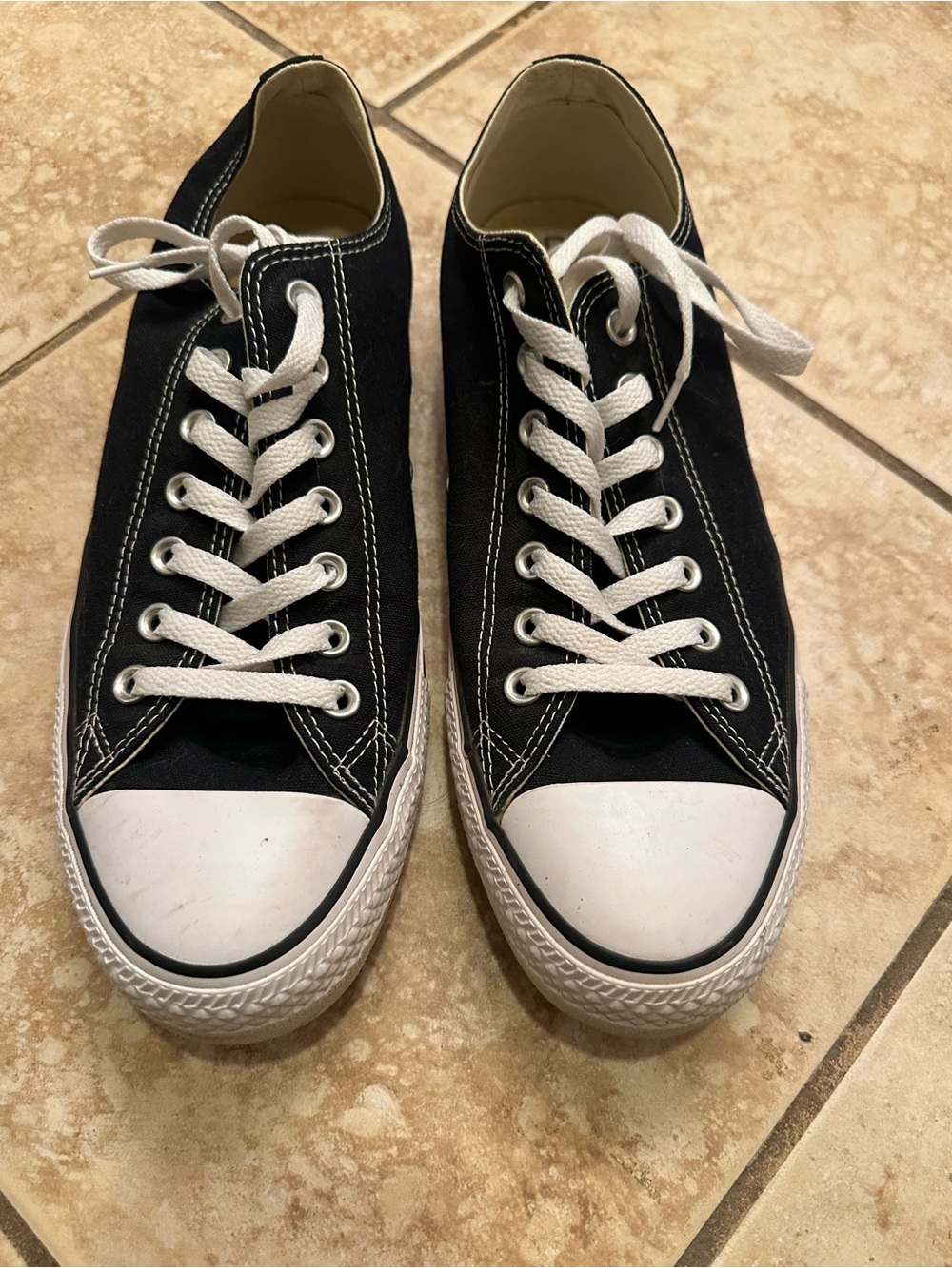 Converse Low-Top Canvas Sneakers - Black with White Accents